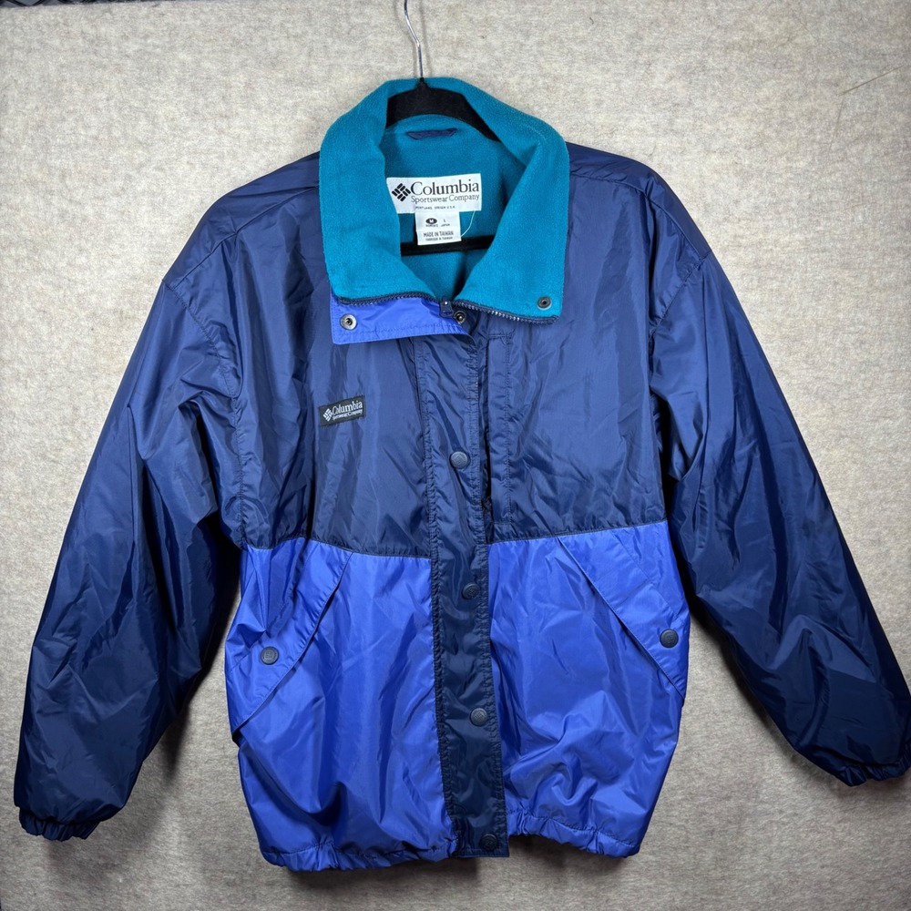 Columbia Sportswear Company Women's M‎ Blue Teal Colorblock Fleece Lined Jacket